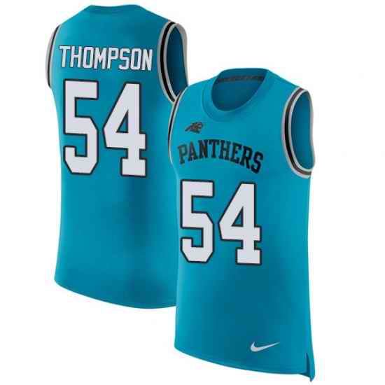 Nike Panthers #54 Shaq Thompson Blue Alternate Mens Stitched NFL Limited Rush Tank Top Jersey